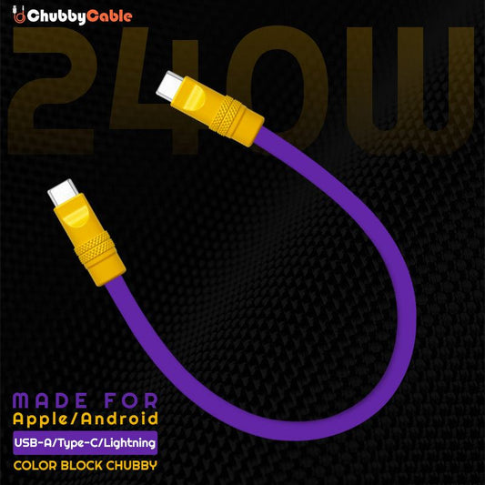 "Color Block Chubby" Power Bank Friendly Cable - More colors