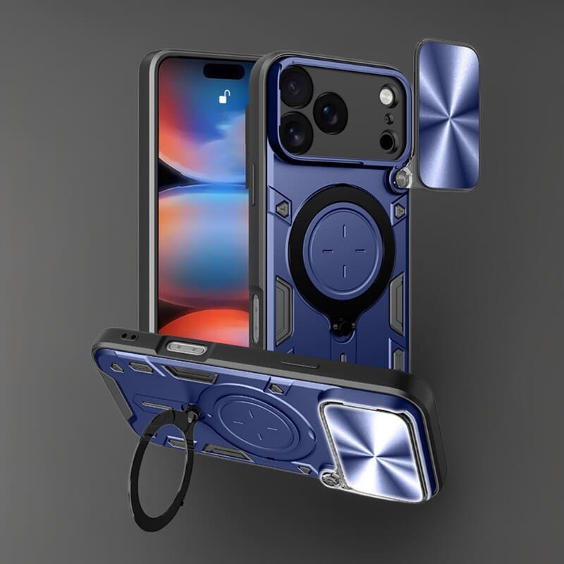 2-in-1 Magnetic Kickstand Case with Sliding Camera Cover For iPhone 17