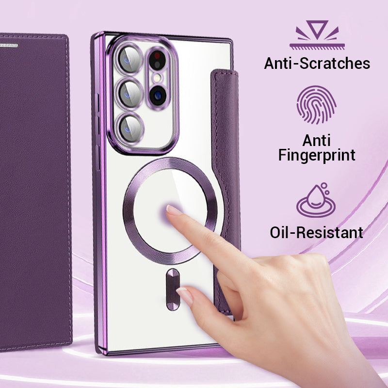 2025 New Leather Textured Flip Phone Case For Samsung S22/23/24/25 Series