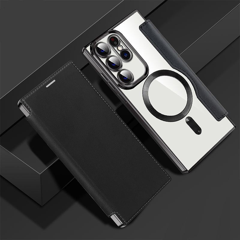 2025 New Leather Textured Flip Phone Case For Samsung S22/23/24/25 Series