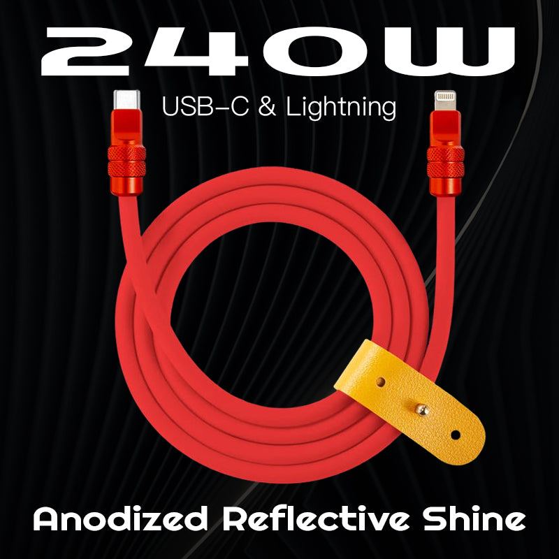 240W Reflective Shine Charge Cable With Magnetic Phone Case And Watch Strap Combo
