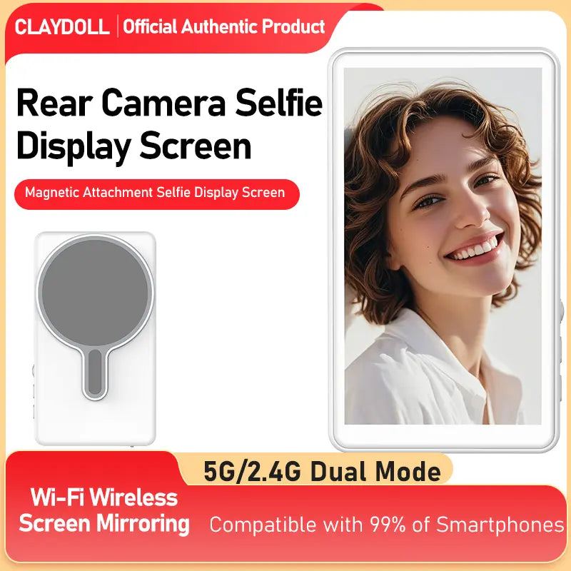 Chubby Magnetic Vlog Selfie Monitor Screen for Iphone & Samsung, with Magnetic Phone Holder Clip Mount
