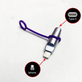 USB Type-C to Lightning adapter with purple anti-lost strap.