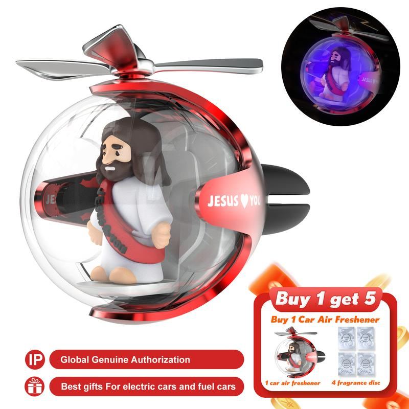 ChubbyAir CharmFly - Refillable LED Car Freshener with 4 Free Scents - Cute Floating Character Design
