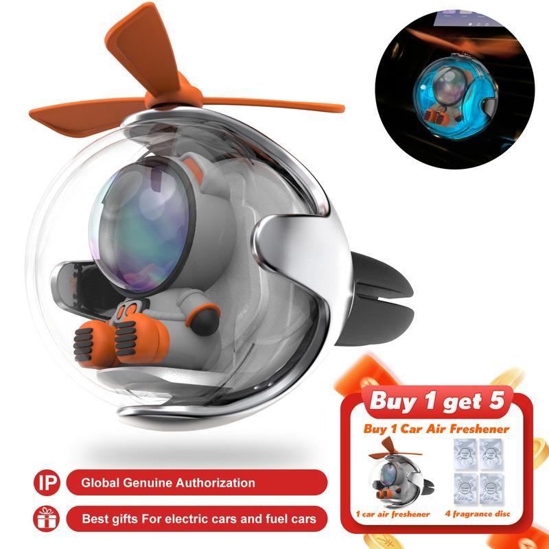 ChubbyAir CharmFly - Refillable LED Car Freshener with 4 Free Scents - Cute Floating Character Design
