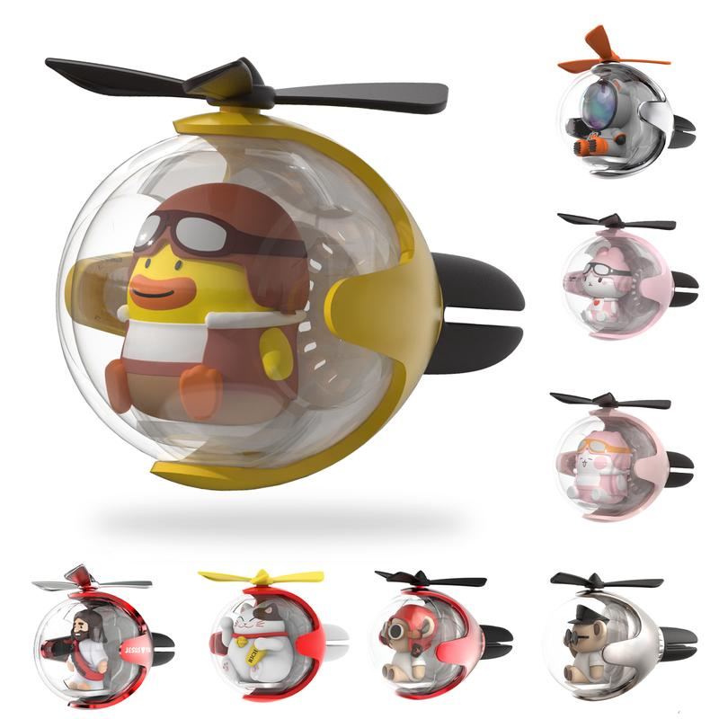 ChubbyAir CharmFly - Refillable LED Car Freshener with 4 Free Scents - Cute Floating Character Design