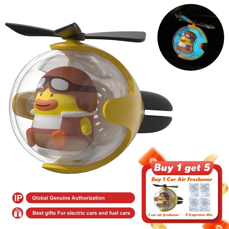 ChubbyAir CharmFly - Refillable LED Car Freshener with 4 Free Scents - Cute Floating Character Design
