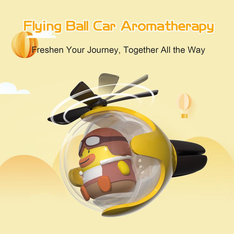 ChubbyAir CharmFly - Refillable LED Car Freshener with 4 Free Scents - Cute Floating Character Design