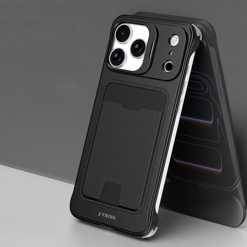 ChubbyArmor CardShield – 2-in-1 Frameless Leather Card Slot Case with Camera Stand