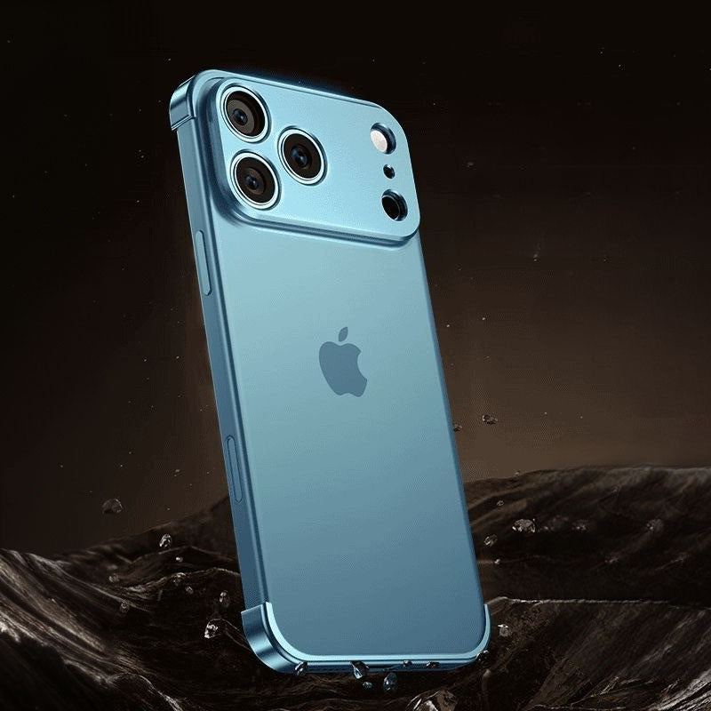 ChubbyArmor EdgeGuard – Ultra-Thin Frameless Metal Corner Case with Camera Lens Protector for iPhone 17