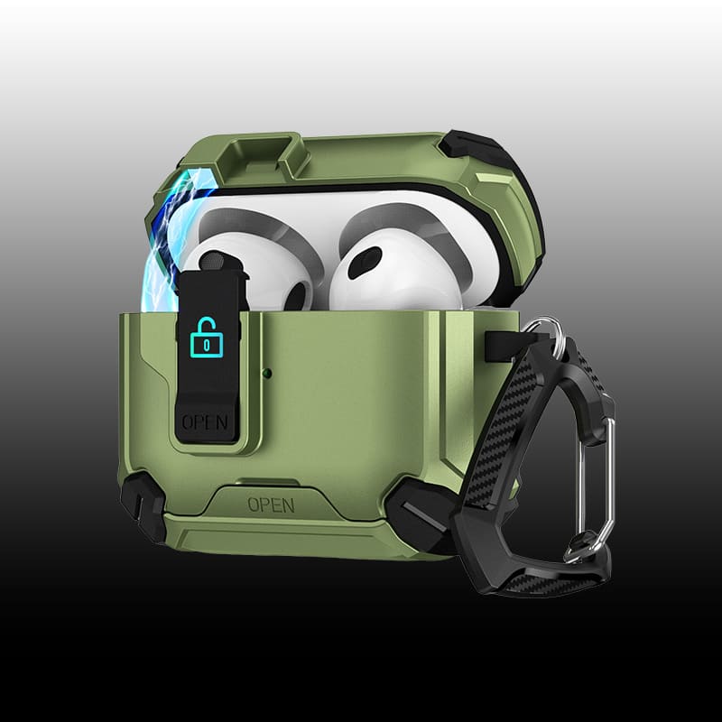 ChubbyArmor PodLock - Multi-Function AirPods Case - Protective Cover with Secure Hook & Carabiner