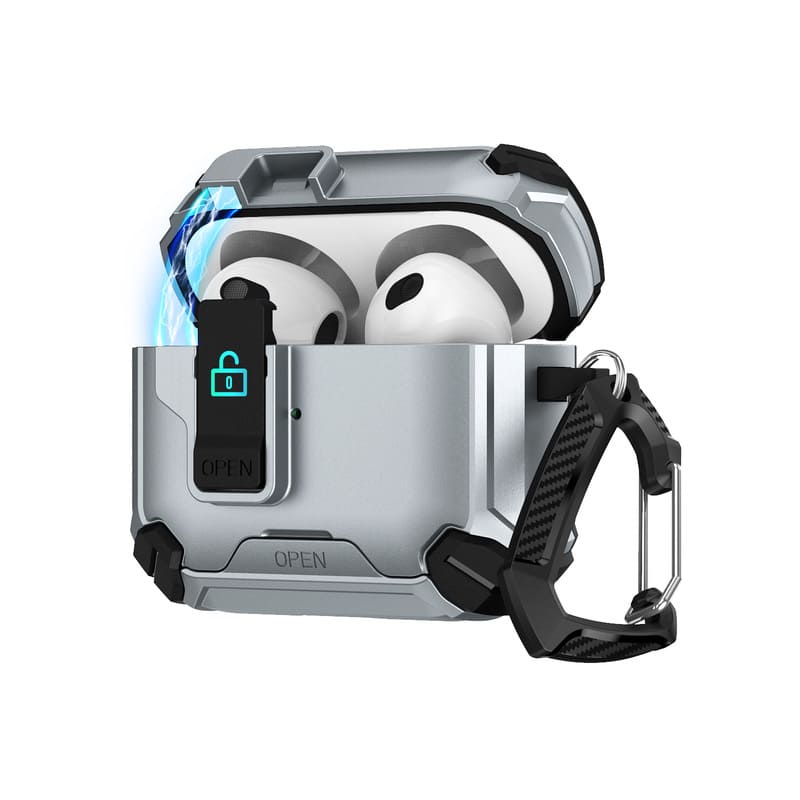 ChubbyArmor PodLock - Multi-Function AirPods Case - Protective Cover with Secure Hook & Carabiner