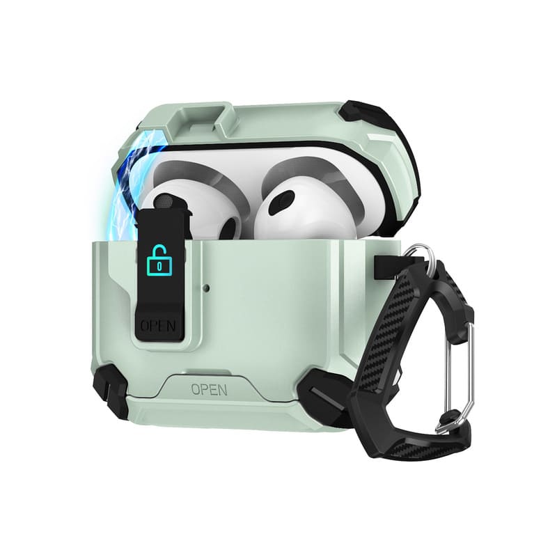 ChubbyArmor PodLock - Multi-Function AirPods Case - Protective Cover with Secure Hook & Carabiner