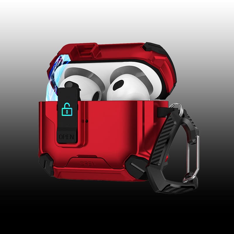 ChubbyArmor PodLock - Multi-Function AirPods Case - Protective Cover with Secure Hook & Carabiner