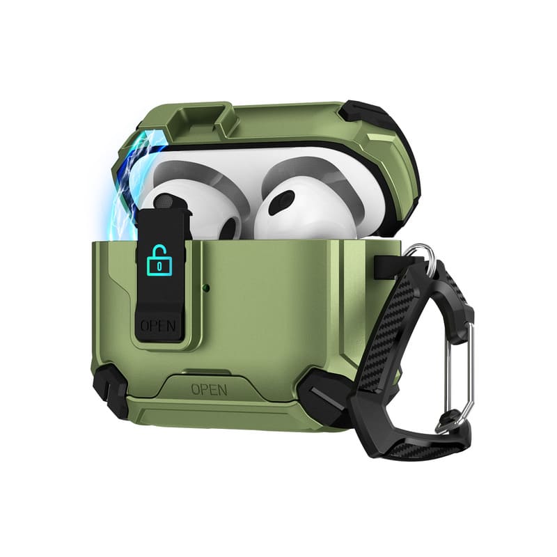 ChubbyArmor PodLock - Multi-Function AirPods Case - Protective Cover with Secure Hook & Carabiner