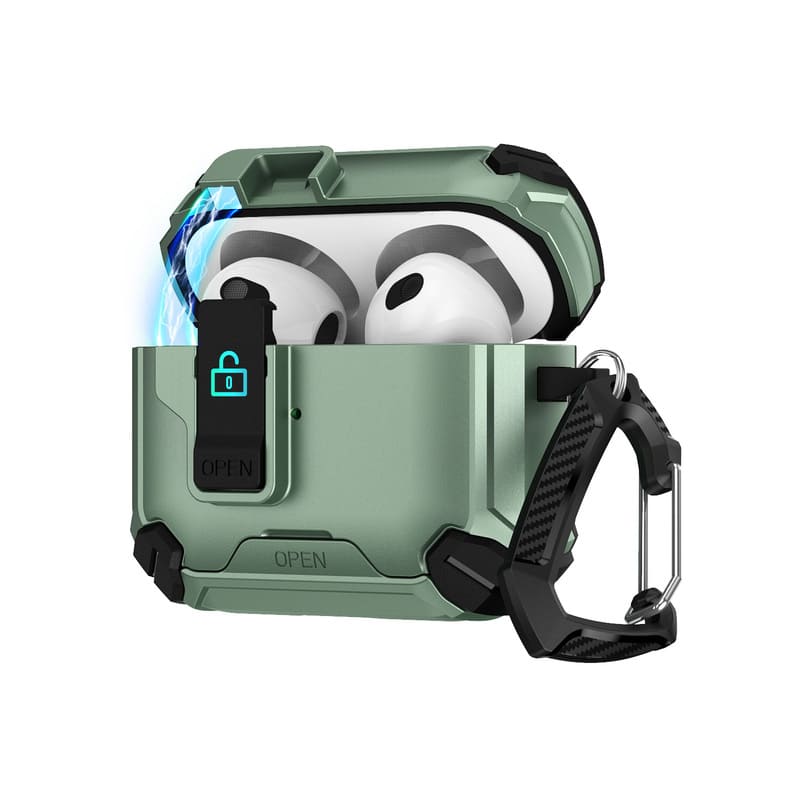 ChubbyArmor PodLock - Multi-Function AirPods Case - Protective Cover with Secure Hook & Carabiner