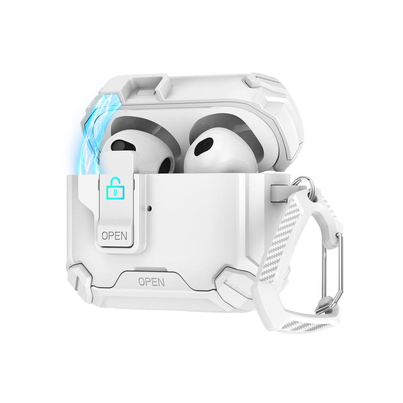 ChubbyArmor PodLock - Multi-Function AirPods Case - Protective Cover with Secure Hook & Carabiner