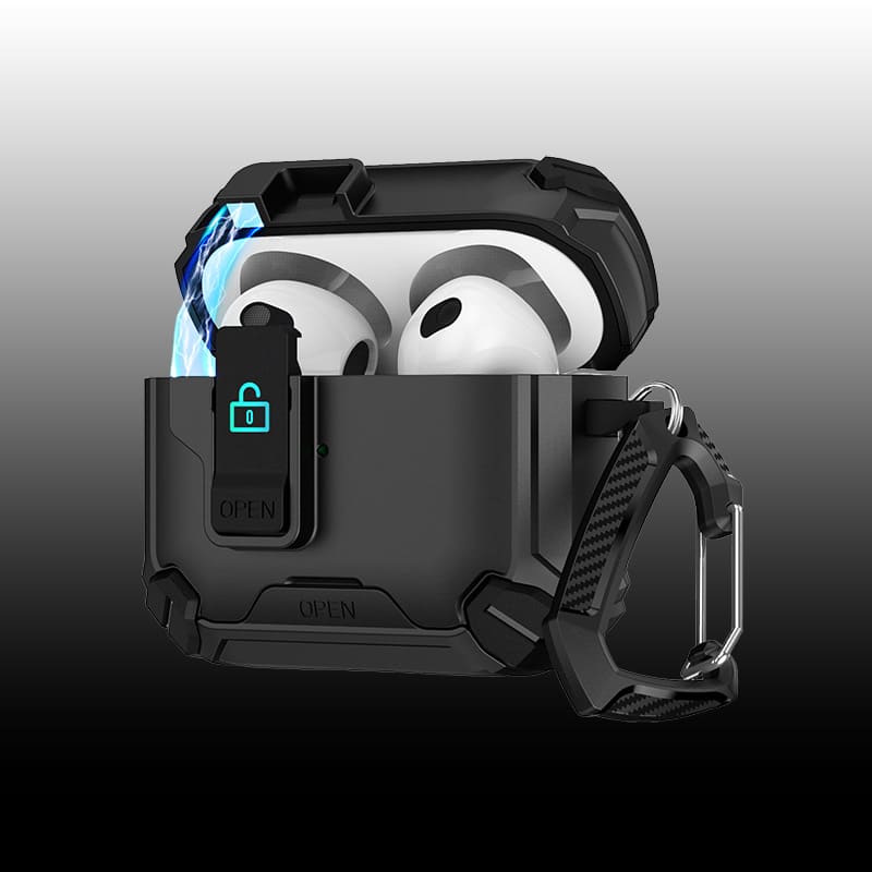 ChubbyArmor PodLock - Multi-Function AirPods Case - Protective Cover with Secure Hook & Carabiner