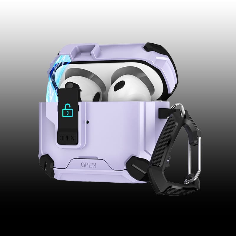 ChubbyArmor PodLock - Multi-Function AirPods Case - Protective Cover with Secure Hook & Carabiner