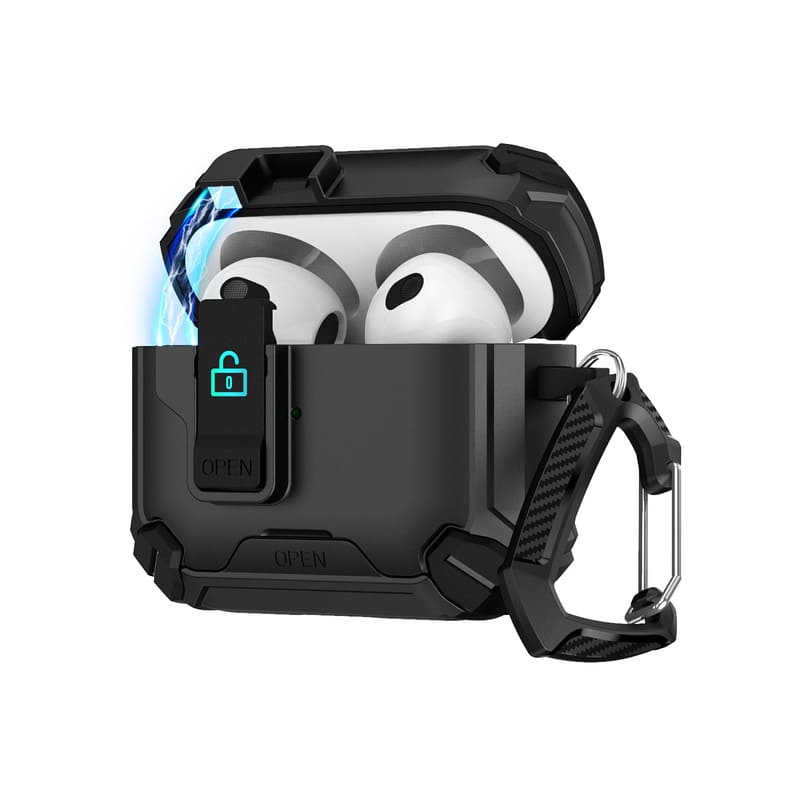 ChubbyArmor PodLock - Multi-Function AirPods Case - Protective Cover with Secure Hook & Carabiner