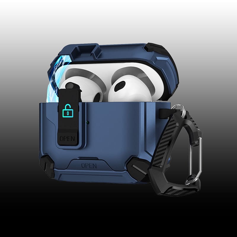 ChubbyArmor PodLock - Multi-Function AirPods Case - Protective Cover with Secure Hook & Carabiner