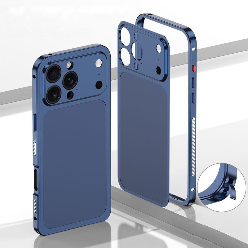 ChubbyArmor ProBack - Ultra-Thin Metal Bumper Case With 17 Pro Style Back Panel