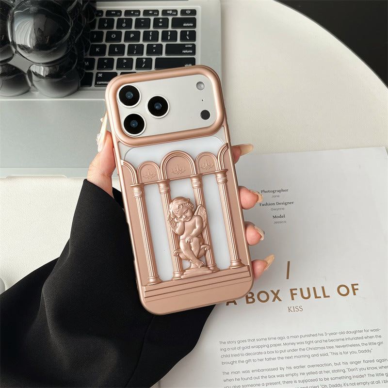 ChubbyArmor RomanShield – Electroplated Hollow Angel Shockproof Case for iPhone 17