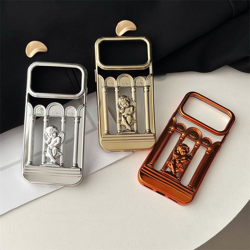 ChubbyArmor RomanShield – Electroplated Hollow Angel Shockproof Case for iPhone 17