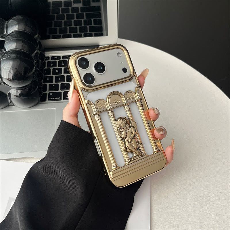 ChubbyArmor RomanShield – Electroplated Hollow Angel Shockproof Case for iPhone 17