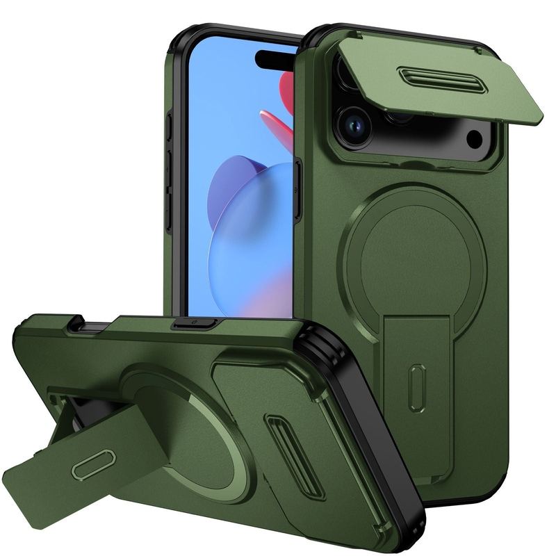 ChubbyArmor TitanShield – Military-Grade Magnetic Case with Hidden Stand & Flip Camera Cover for iPhone 17