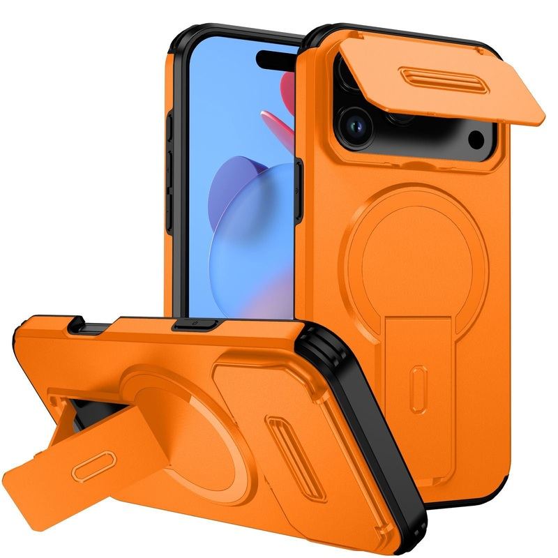 ChubbyArmor TitanShield – Military-Grade Magnetic Case with Hidden Stand & Flip Camera Cover for iPhone 17