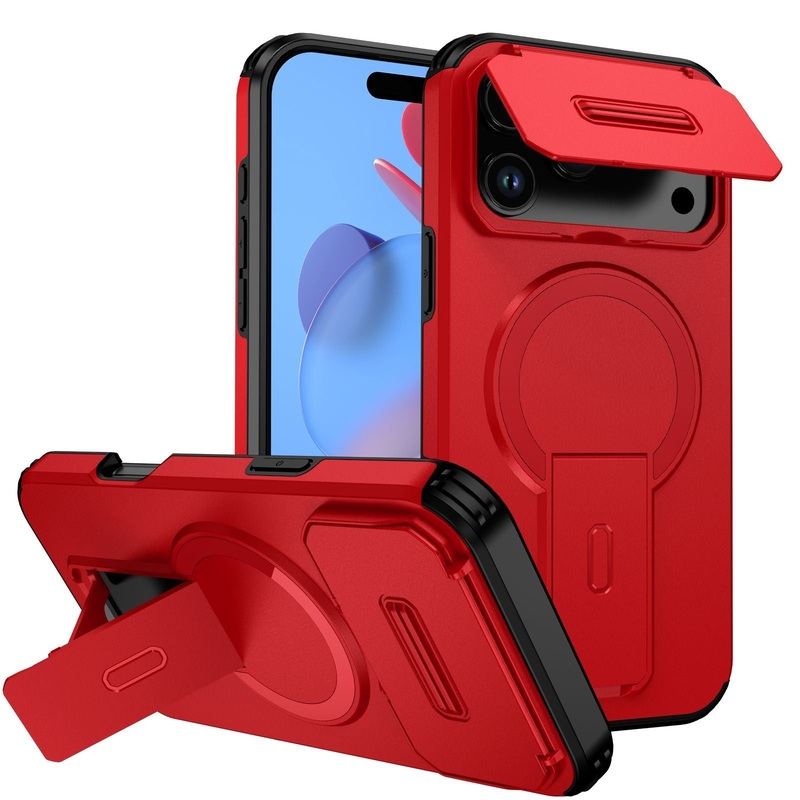 ChubbyArmor TitanShield – Military-Grade Magnetic Case with Hidden Stand & Flip Camera Cover for iPhone 17