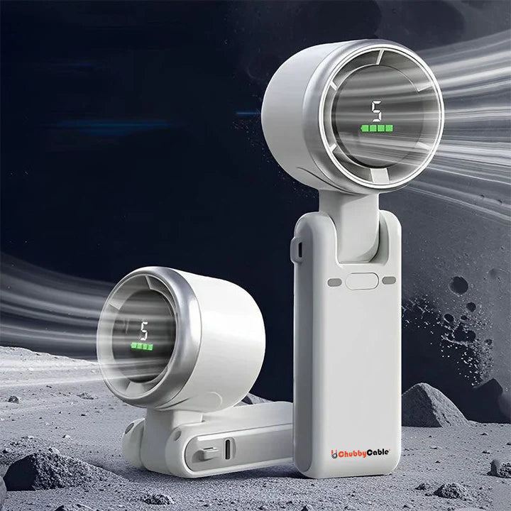 ChubbyBlast 4000mAh Handheld Turbo Fan – 5-Gear 3-in-1 Cooling