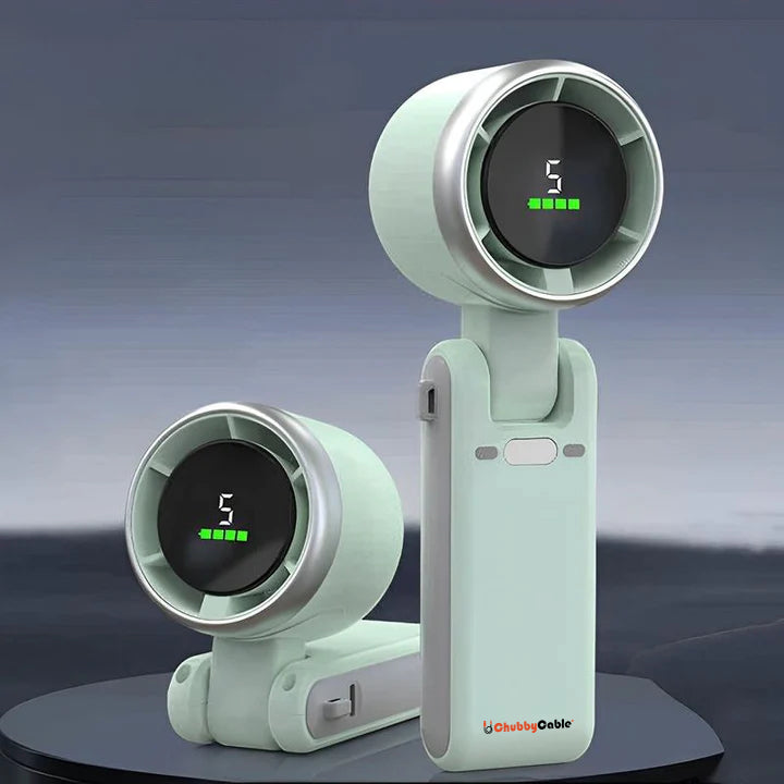 ChubbyBlast 4000mAh Handheld Turbo Fan – 5-Gear 3-in-1 Cooling