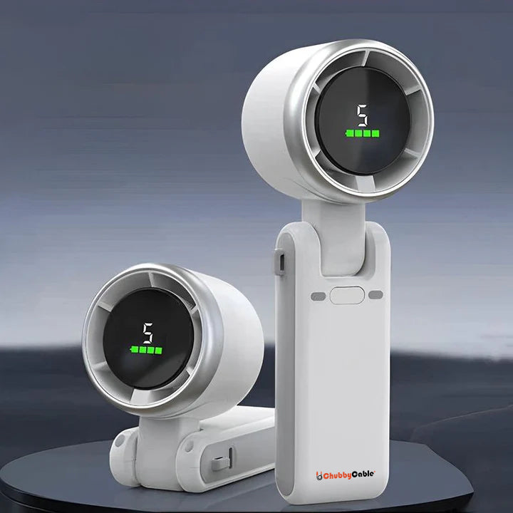ChubbyBlast 4000mAh Handheld Turbo Fan – 5-Gear 3-in-1 Cooling