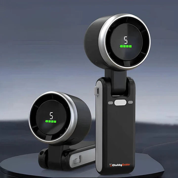 ChubbyBlast 4000mAh Handheld Turbo Fan – 5-Gear 3-in-1 Cooling