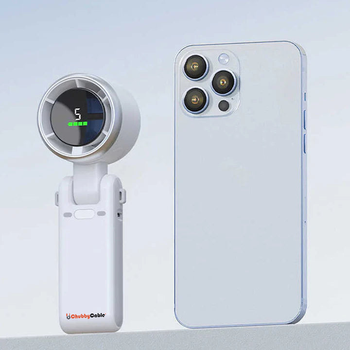 ChubbyBlast 4000mAh Handheld Turbo Fan – 5-Gear 3-in-1 Cooling