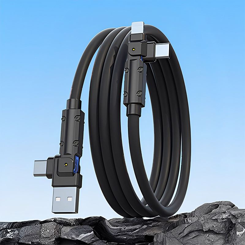 ChubbyCable 90° 4 in 1 - 100W Zinc Alloy Multi-Functional Charging Cable