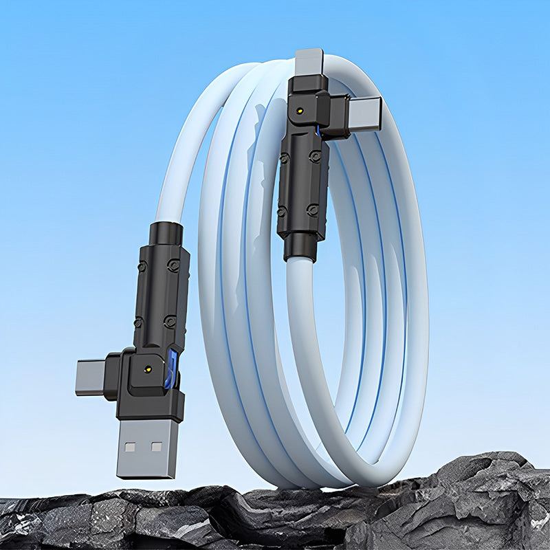 ChubbyCable 90° 4 in 1 - 100W Zinc Alloy Multi-Functional Charging Cable