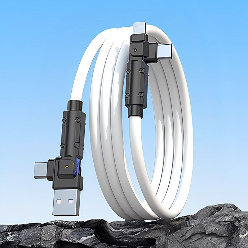 ChubbyCable 90° 4 in 1 - 100W Zinc Alloy Multi-Functional Charging Cable