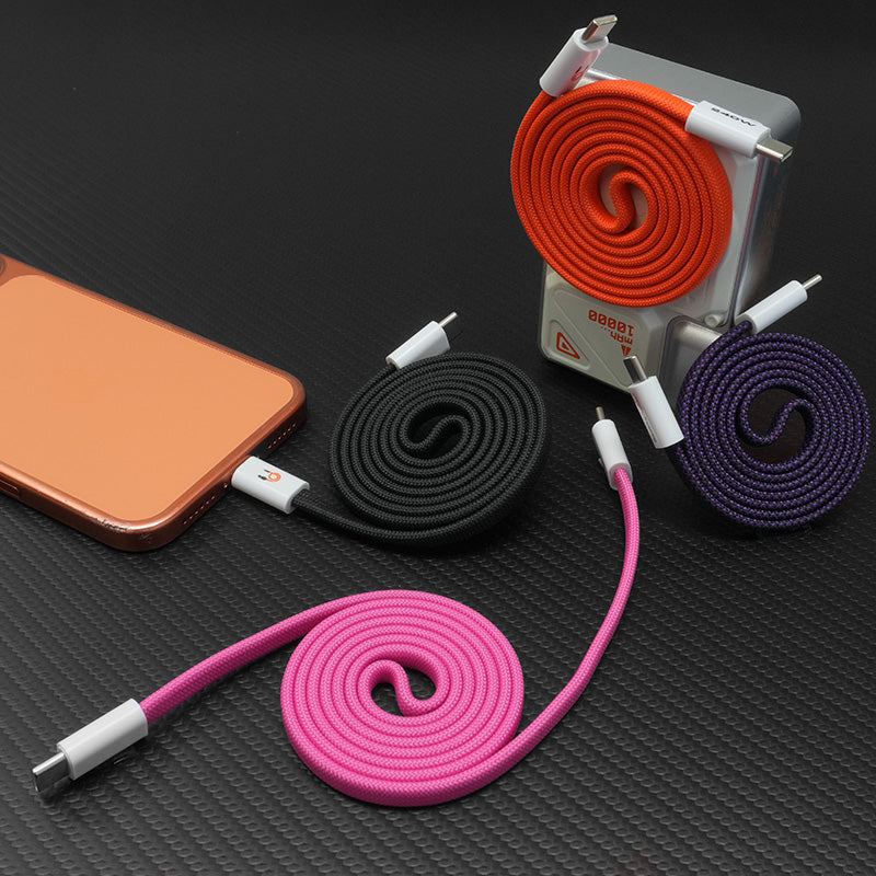 ChubbyCable MagDisc Flat - 240W Flat Braided Easy-Pack Magnetic Charge Cable