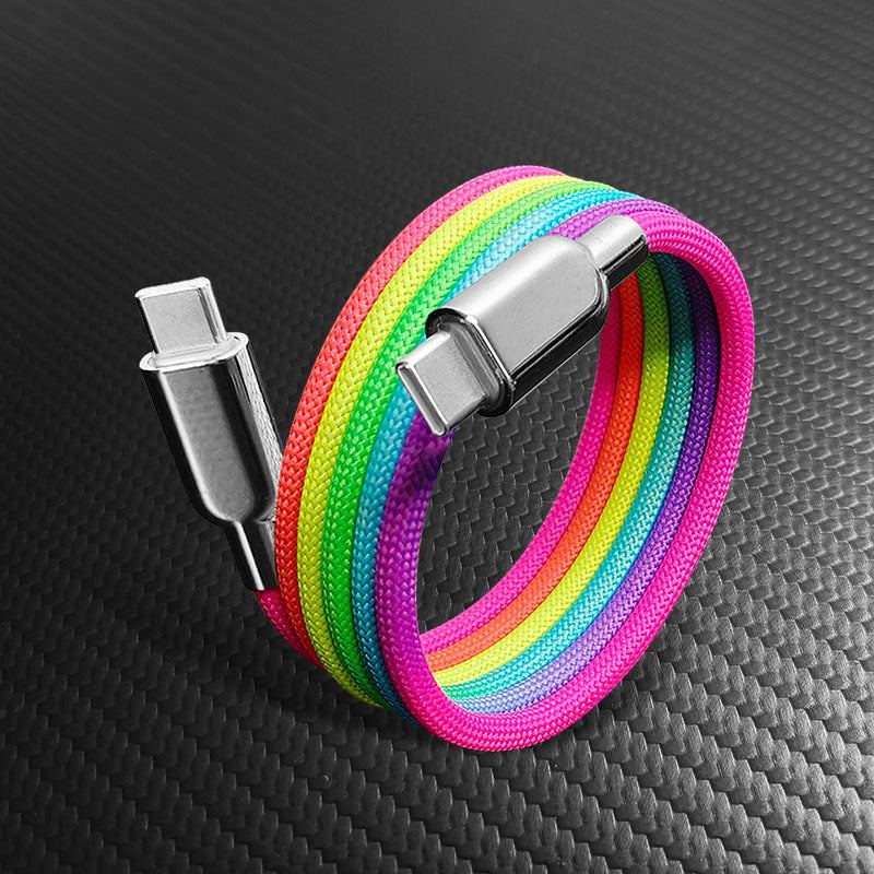 ChubbyCable MagSnap Neon- Magnetic 240W Easy-Pack Charge Cable