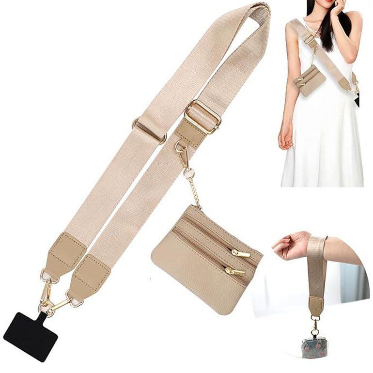 ChubbyCarry™ StrapVault – 2-in-1 Crossbody Phone Lanyard with Detachable Strap & Secure Zipper Wallet