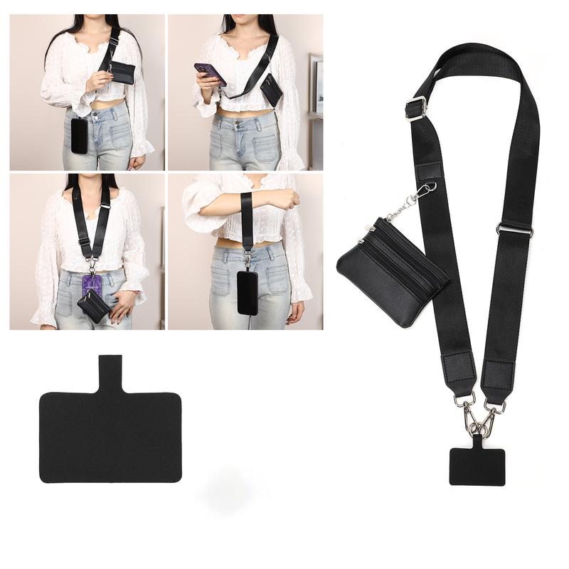 ChubbyCarry™ StrapVault – 2-in-1 Crossbody Phone Lanyard with Detachable Strap & Secure Zipper Wallet
