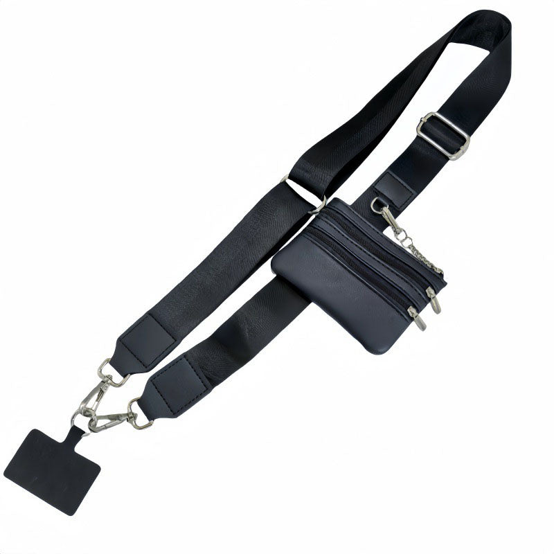 ChubbyCarry™ StrapVault – 2-in-1 Crossbody Phone Lanyard with Detachable Strap & Secure Zipper Wallet