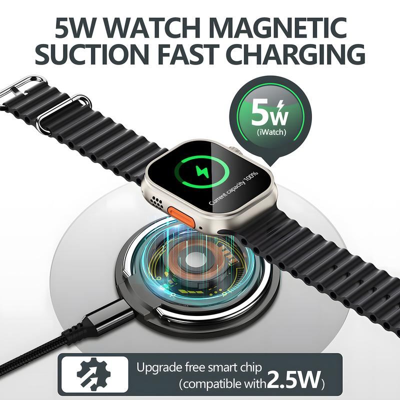 ChubbyCharge DuoCyber - 3-in-1 Magnetic Wireless Charger with Foldable Ring Kickstand