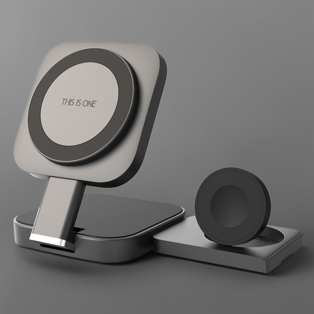ChubbyCharge Trio - Ultra-Compact 3-in-1 Magnetic Wireless Charging Station