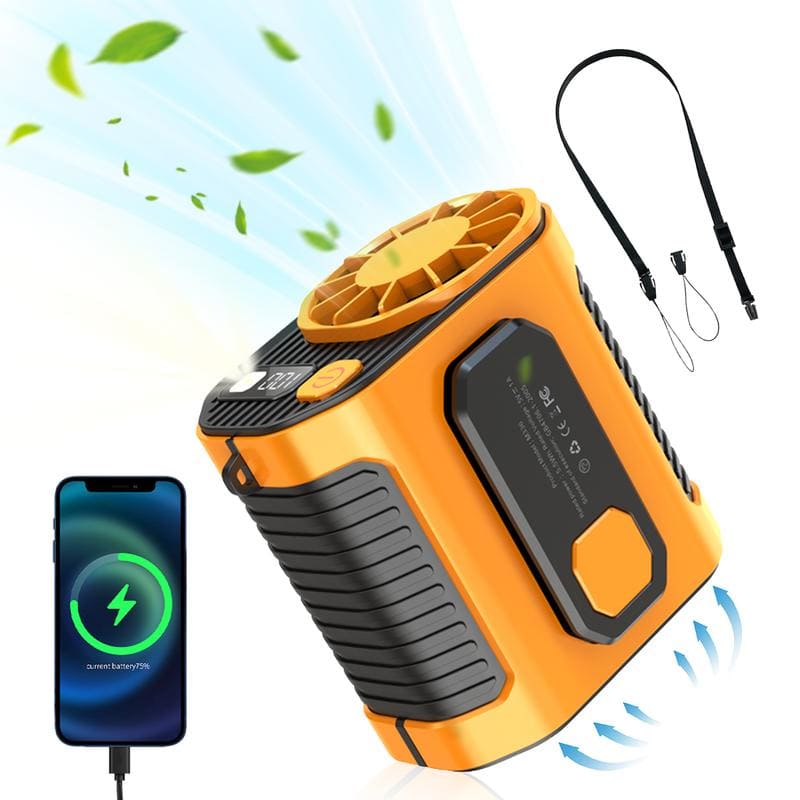 ChubbyCool Lite 5000mAh Portable Fan Belt – Rechargeable Wearable Cooler with Flashlight