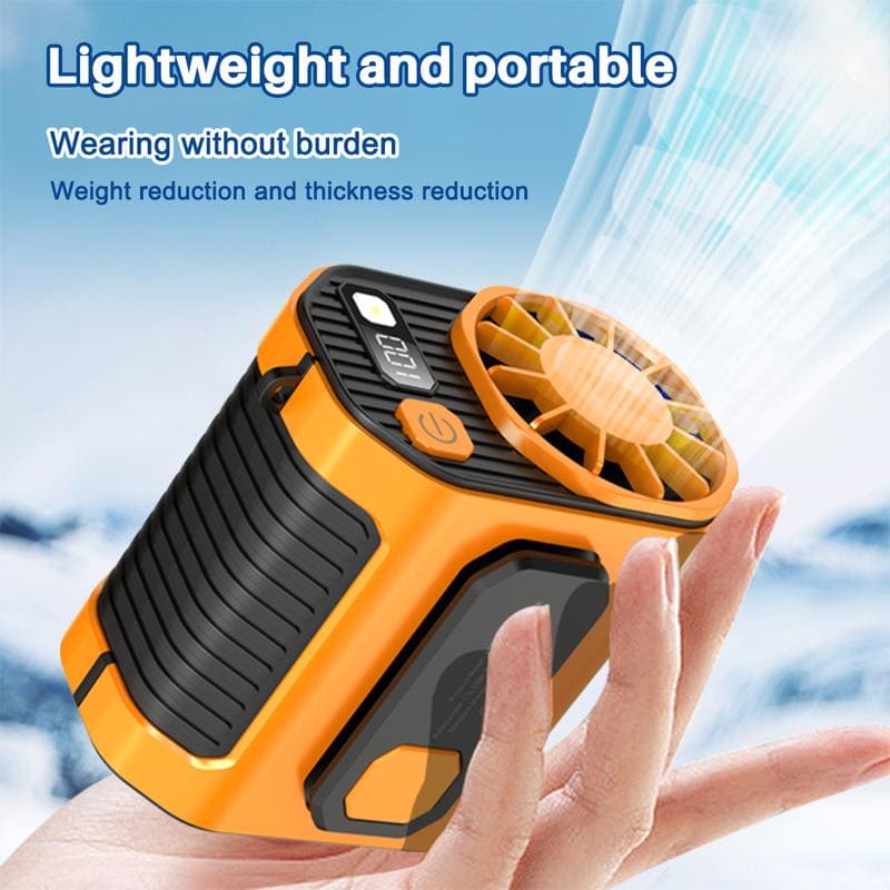 ChubbyCool Lite 5000mAh Portable Fan Belt – Rechargeable Wearable Cooler with Flashlight