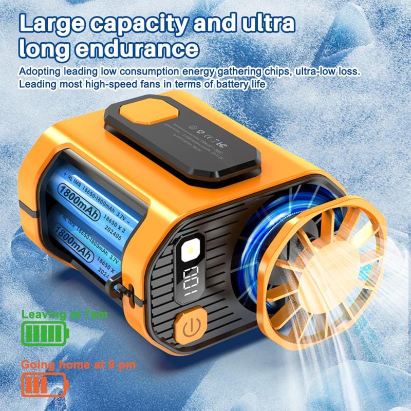 ChubbyCool Lite 5000mAh Portable Fan Belt – Rechargeable Wearable Cooler with Flashlight